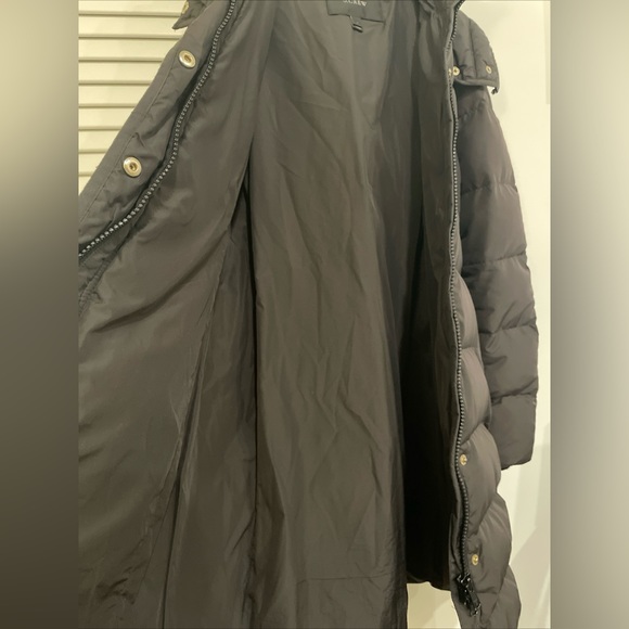 Jcrew long down puffer jacket black hooded - Picture 4 of 8